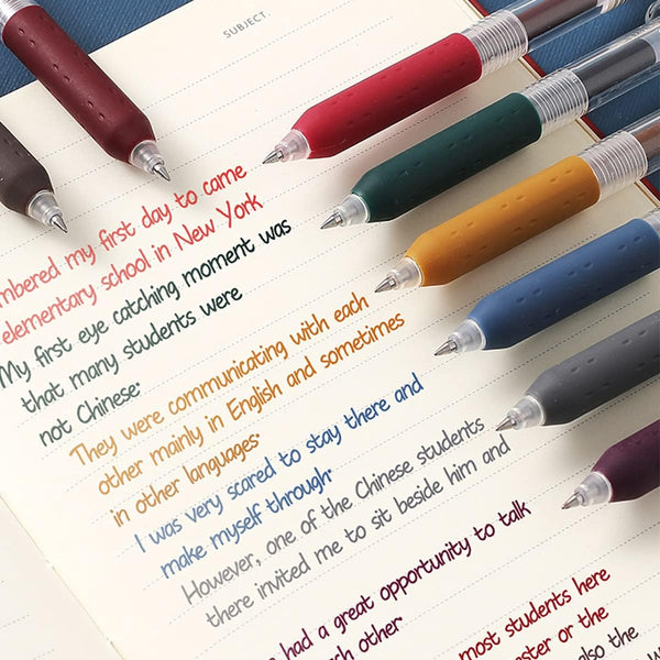 Retro Journal Planner Pens - Colorful 0.5mm Fine Tip Drawing Pens for Bullet Journaling and Note Taking (8 Colors)