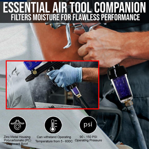 LE LEMATEC Air Compressor Dryer, Desiccant Filter for Pneumatic Tools and HVLP Paint Spray Gun, 150 PSI (ZN312E-3 3/8")