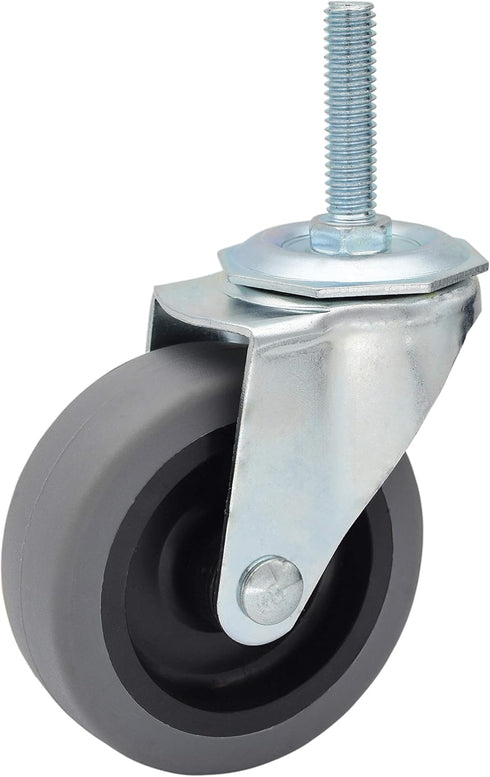 MySit 3-Inch Caster Wheels - Threaded Stem TPR, Heavy Duty 450lbs Load Capacity, Set of 4