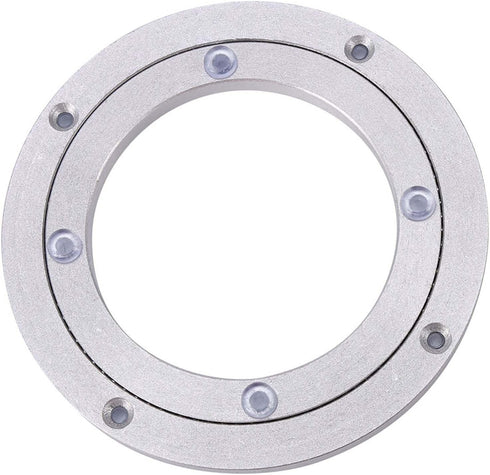 ChiweiJ (6 inches*H8.5MM) Heavy Duty Aluminium Alloy Rotating Bearing Plate, Round Table Turntable for Dining Cake