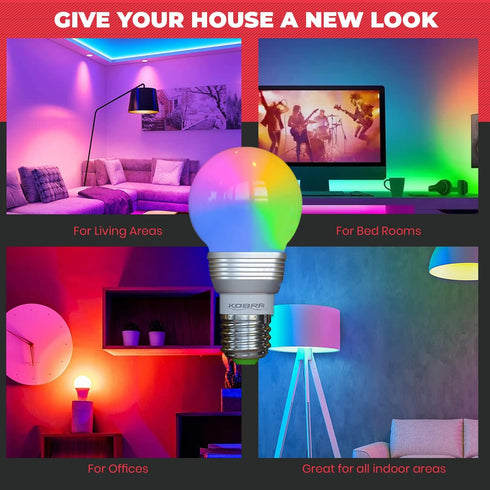 Bulb (4-Pack) 16 Lightbulb Kobra LED Color Changing Light with Remote Control - Different Color Choices Smooth, Fade
