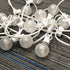 25Ft G40 27 G40 Bulbs, LED Outdoor Christmas Frosted White String Lights with White Pearl Shatterproof Connectable