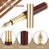 Vintage Wooden Mini Fountain Pen, Short Pocket Travel Fine Nip Pen, Smooth Writing with 15 Pcs Black Ink Cartridges