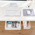 YOOUSOO 2 Pack Under Desk Drawer,Under Desk Storage,Under Desk Organizer,Hidden Self-Adhesive Desk Drawer Slide-out,Stick on Desk Drawer White,Under Mount Drawer for Office/Classroom/Home by YOOUSOO