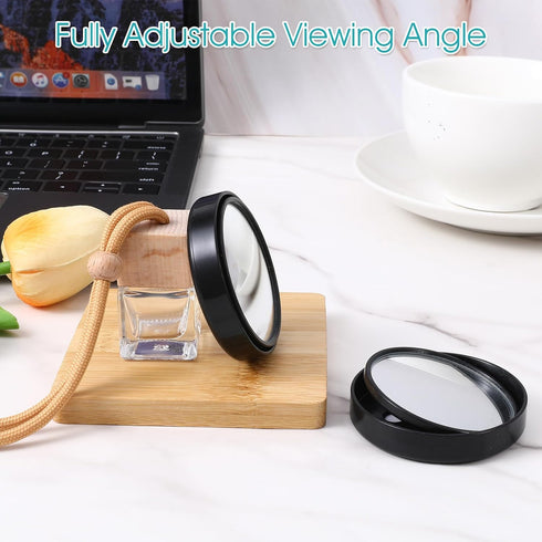 Sibba 4 360 Pcs Office Cubicle Mirrors Swivel - Stick-On Monitor Privacy Mirror, Adjustable Computer Security Mirror