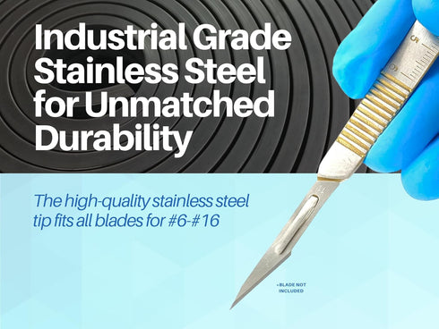 3 Pack Scalpel Handle B.P Handle #3 Stainless Steel with Inches Ruler for Precise Cutting - for Surgery, Art & Craft, Model Making, Biology, and Labs - Compatible with Blades #6 to #16