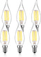 AMDTU 4000k Dimmable LED Chandelier Light Bulbs, 6 Pack, E12 Daylight White, 6W 60Watt Equivalent for Kitchen, Dining