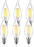 AMDTU 4000k Dimmable LED Chandelier Light Bulbs, 6 Pack, E12 Daylight White, 6W 60Watt Equivalent for Kitchen, Dining