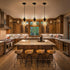 E26 Bulb (1 Pack) Farmhouse Pendant Light, Rustic Black Pendant Lights Kitchen Island Industrial Hanging Ceiling