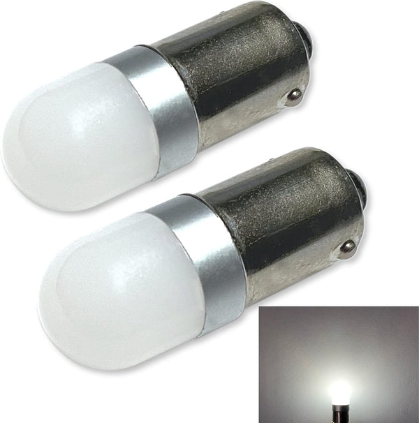 #313 Miniature Bayonet Bulb LED Replacement 28vdc Ba9s Base, T3 1/4 Shape, 2-Pack Bright White