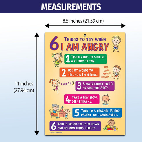 ZOCO Behavior Management Chart - Anger Control & Coping Tools for Kids - Laminated Card with Magnets, 8.5" x 11" for