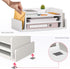 Ballucci 3-Tier Desk Organizer with 2 Side Mail Sorter Slots, Open Top Paper Organizer, Wood Letter Tray for Desktop
