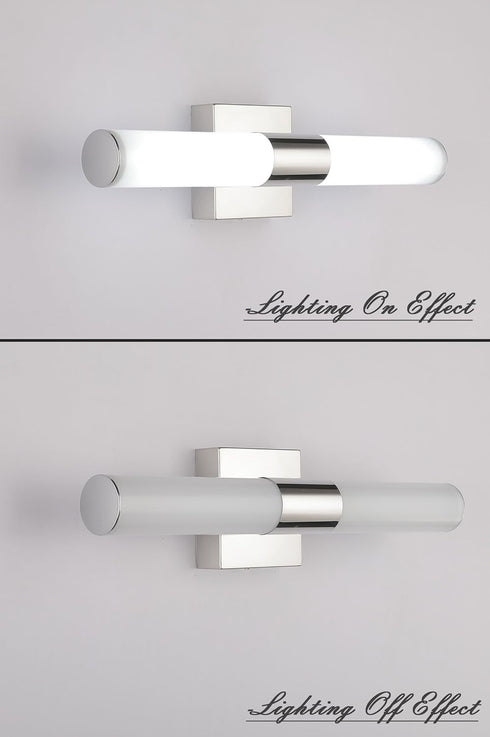 16" Inches 8W 6000K Bathroom Vanity Light Fixture, Chrome LED Mirror Lights for Bathroom Wall Sconces Bar Lighting