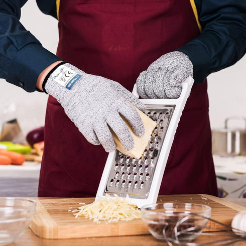 Dowellife Food Grade Cut Resistant Gloves Level 5 Protection for Kitchen Cuts, Oyster Shucking, Meat Cutting (X-Large)