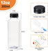 BOOMIBOO Juice Bottles with Caps, 15Pcs 12oz Clear Reusable Water Bottles for Juicing, Smoothie Containers