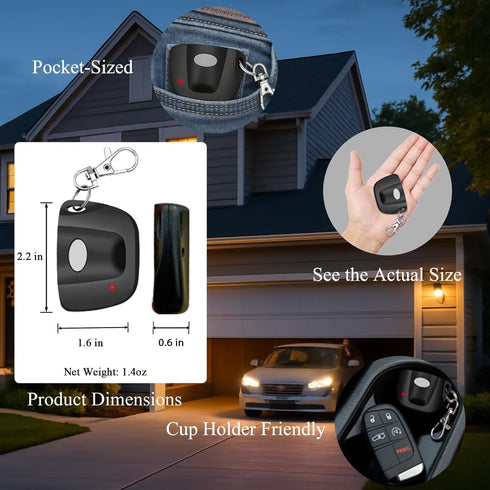 LongCtrl 2-Pack 300MHz 10 3089,3070,3060,308911,MCS308911,MCS306010,MCS3070 Only dip Switch for Multicode Garage Gate