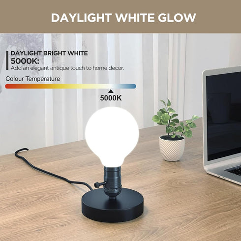 G25 Dimmable LED Globe Light Bulbs, 60 Watt Equivalent, 6W, 5000K Daylight, E26 Base, 800LM, 4 Pack