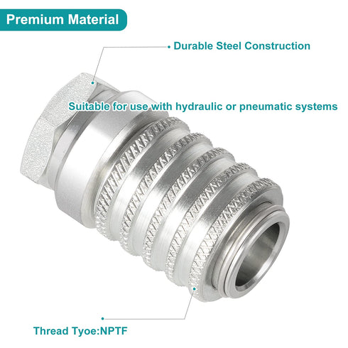 PD222 Test Port Quick Couplings: Push to Connect, 1/8" Body Size, 1/8"-27 NPTF Thread Size