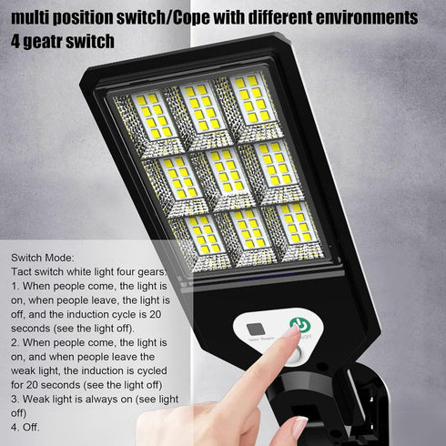 Haofy Solar LED Street Light, 72 LED Motion Sensor, Dusk to Dawn, 3000LM Solar Powered Security Lights for Garden Yard