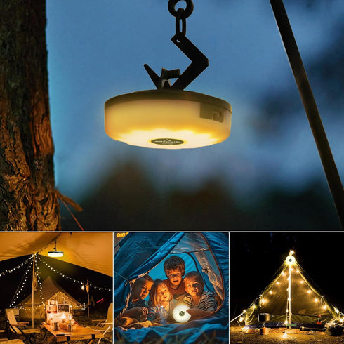 Allspark 4 1 32.8FT 8 Camping String Lights Rechargeable, in Quick Storage Tent String Lights with Lighting
