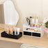Wisuce Desk Organizer with Drawers - White-Black Bamboo Desktop Organizer Storage for Bills, Office Supplies,