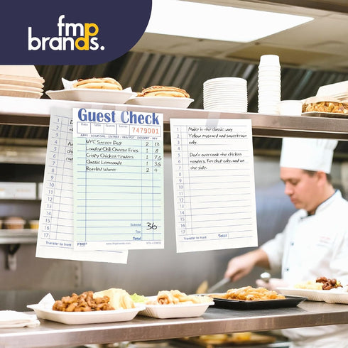 500 (10 FMP Brands Guest Check Books for Servers, Server Note Pads Paper, Total Sheets Pads), Light Green with Guest