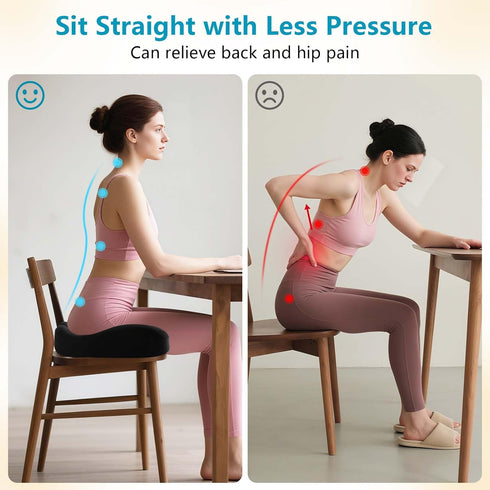 Comphekept Seat Cushions for Office Chairs & Hip Pain Relief, Extra-Dense Coccyx Cushion with Sciatica Support