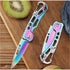 2 Pack Pocket Knife (Multicolored Titanium) with Key Ring Easy To Everyday Carry, Folding Knife Self-Defense by WWZJ
