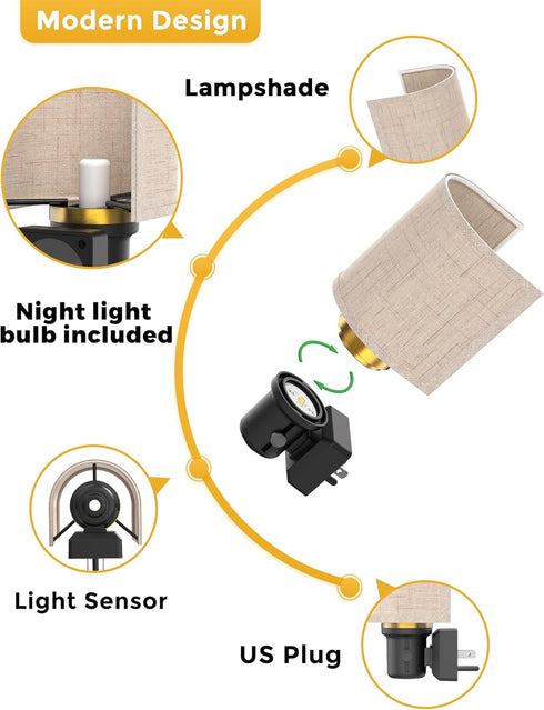 Dimmable, 0-100LM, L LOHAS LED Night Lights Plug into Wall, Plug in Night Light Farmhouse Decorative Nightlights Plug
