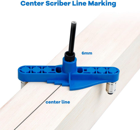 74 PCS Handheld Dowel Jig Kit, 2 in 1 Center Scriber Line Doweling Hole Jig for Woodworking
