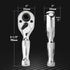DURATECH 1/4-Inch Stubby Ratchet Wrench, 72-Tooth Socket & Bit Driver, Chrome Alloy