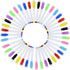 YIKANGHENG 40 Pcs Multicolour Permanent Dry Erase Wipable Markers with Blackboard Brush Sponge for Various Surfaces