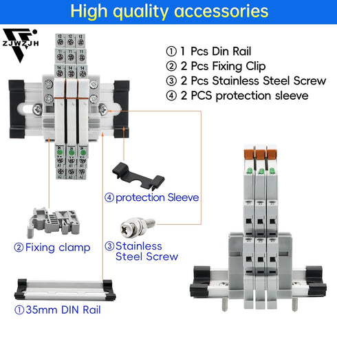 (2 Pcs) Electromechanical Relays, 6Amp Miniature 24VDC 24V AC HF41F/24-ZS, 1NO 1NC SPDT with Socket Base