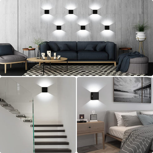 Set 2, LG9939112 Indoor Wall Sconces Battery Operated of Rechargeable Wall Lights Black Touch Control, Modern Up Down