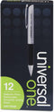 Universal 15540 Advanced Ink Retractable Ballpoint Pen, Black Ink, Silver, 1mm, Dozen