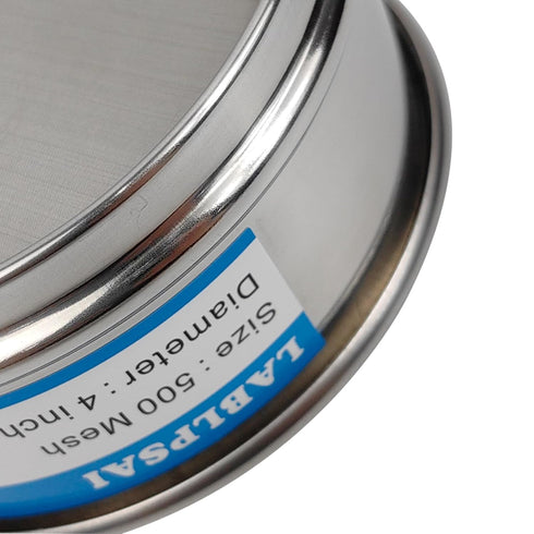 500 Mesh Lab Sieves, 4" Diameter, 304 Stainless Steel Wire Cloth Test Sieve for Industrial Laboratory Home