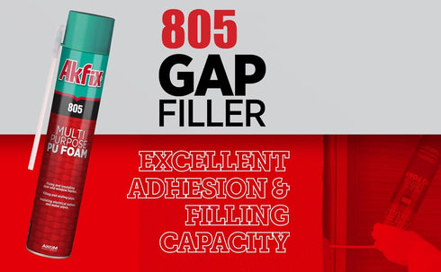 Akfix 805 Gap Filler Expanding Foam Sealant, 12 Oz. Waterproof Spray Foam for Windows and Doors
