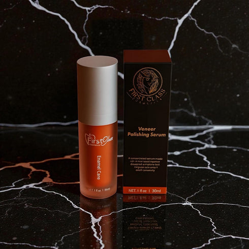 F1rst Class Cosmetics 1 oz Veneer Polishing Serum, Teeth Whitening and Stain Removal, fl