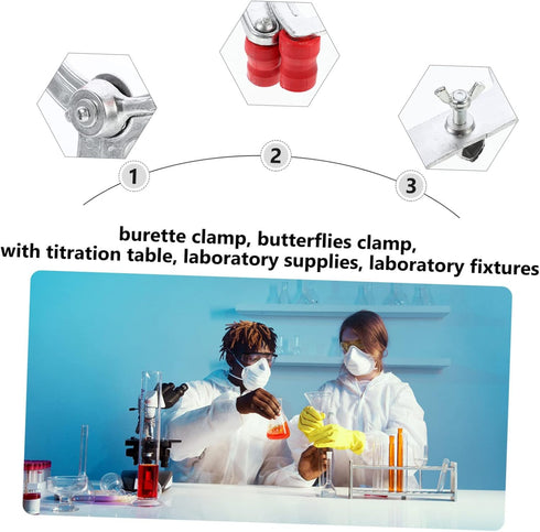 Titration Clamp, Double Buret Clamp, Burette Clip, School Experiment Supply, Aluminum