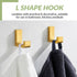 APLusee L Shape Bath Towel Hook 2 Pack - 304 Stainless Steel Coat Holder for Bathroom Kitchen, Brushed Gold