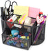 EasyPAG Desk Organizer, Mesh Desktop Caddy with 8 Compartments and 1 Drawer for Office Supplies (Black)