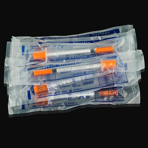 1ml Syringe with 30 Gauge 5/16" Needle, Individually Packaged Lab Sample Syringes, Pack of 20