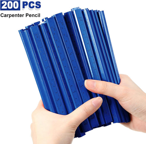 Honoson 202 Pcs Carpenter Pencil Set, 200 Pcs Flat Construction Pencils with Ruler, 2 Pcs Sharpener for Woodworking