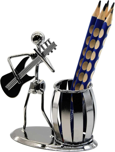 Metal Pencil Holder, Office Supply Pen Organizer, Desktop Decoration Stand (Guitar)