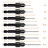 7-Piece Countersink Drill Bit Set, M2 Woodworking Bits for #4, 6, 8, 10, 12, 14 Screws with Hex Shank
