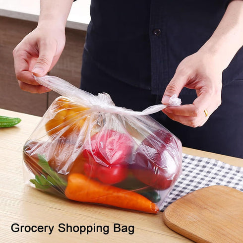 KYHYFJMD 100 Pack 12.6'' 6.5" 19.7" Plastic Bags x x White T-shirt Bag for Grocery Shopping Home Supermarket