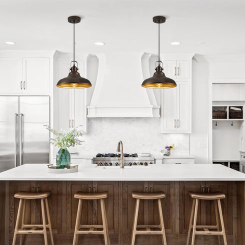Hallway,2 Packs Oil Rubbed Bronze Pendant Light Modern Pendant Lights for Kitchen Island Hanging Lighting Fixture Over