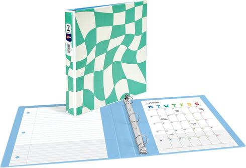 Avery 3 Ring Binder, 1 Inch Round Rings, Retro Collection, Groovy Checks (26803) by AVERY