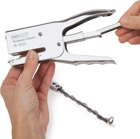 Rapesco R81000A3 Porpoise Classic Stapling Plier, 45 Sheet Capacity, All Metal, Chrome