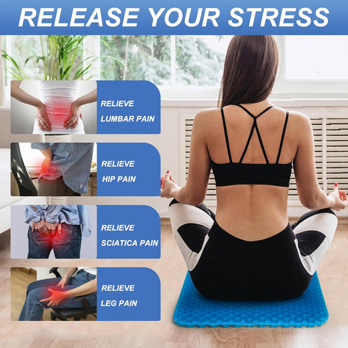 LYUANEC 18.5" 17" 1.4" 100 lbs, Gel Seat Cushion for Long Sitting - x x (LargeSoft) Gel Cushion for People Over